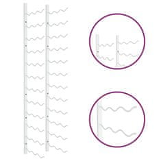Vidaxl Stensko stojalo za vino za 36 steklenic belo železo