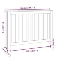 Vidaxl Pokrov za radiator 108,5x19x84 cm trdna borovina