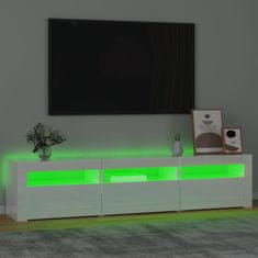 Vidaxl TV omarica z LED lučkami visok sijaj bela 180x35x40 cm