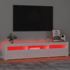 Vidaxl TV omarica z LED lučkami visok sijaj bela 180x35x40 cm