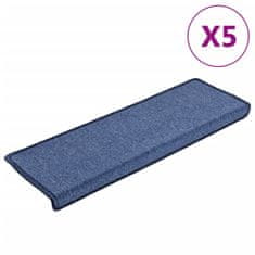 Vidaxl Preproge za stopnice 5 kosov 65x21x4 cm modre