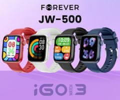 Forever iGO 3 JW-500 mladostniška pametna ura, Bluetooth, črna