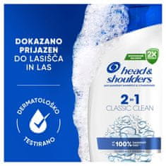 Head & Shoulders Classic Clean 2v1 šampon proti prhljaju, 625 mL Čista osvežujoča dišava