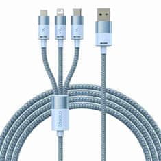 BASEUS Kabel USB 3v1 Baseus serije StarSpeed, USB-C + Micro + Lightning 3,5A, 1,2 m (modri)