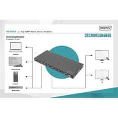 Digitus 4x2 HDMI matrično stikalo, 4K/60Hz, EDID, ARC, HDCP 2.2, 18 Gb/s