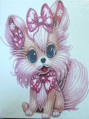 Norimpex Diamantna slika na platnu Pink dog 23x30cm