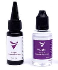 V-light V-LIGHT BLACK + LEPILNI GEL ČRNI SET ZA ODSTRANJEVANJE LASNIH PODALJŠKOV 20g