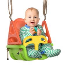 OUTSUNNY Zunanja Nastavljiva Vrv Baby Swing, 120-180 Cm, Otroška Gugalnica Od 9 Mesecev, Do 70 Kg, Zelena 