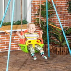 OUTSUNNY Zunanja Nastavljiva Vrv Baby Swing, 120-180 Cm, Otroška Gugalnica Od 9 Mesecev, Do 70 Kg, Zelena 