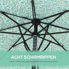 OUTSUNNY Zunanji Vrtni Senčnik Ø292Cm 8 Opornic Senčnik Za Na Plažo, Balkonski Senčnik Za Vrt, Kovinski Drog, Zelen 
