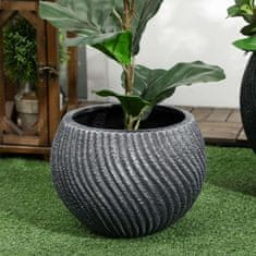 OUTSUNNY Set 2 Cvetličnih Lončkov Plant Pots Z Drenažnimi Luknjami, Ki Jih Je Mogoče Zložiti, Za Notranje In Zunanje Prostore, Magnezijev Oksid, Siv 