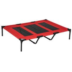 PAWHUT Dog Bed Elevated Pet Bed Dog Lounger Spalno Mesto Za Velike Pse Metal Oxford Red 