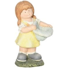 OUTSUNNY Girl S Klobukom Vremensko Odporen Vrtni Kip 45 Cm Ptičja Hišica Ornament Vrtna Dekoracija Skulptura Dekoracija Doma 