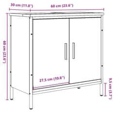 Vidaxl Omarica za umivalnik starinski les 60x30x60 cm inženirski les