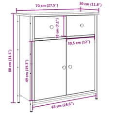 Vidaxl Komoda artisan hrast 70x30x80 cm inženirski les