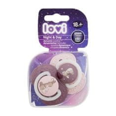 LOVI Night & Day Dynamic Soother Girl 18m+ silikonska dinamična duda 2 kos