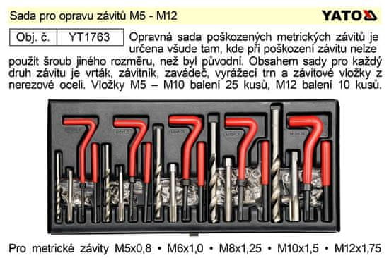 YATO Komplet za popravilo navojev M5 - M12 YT-1763