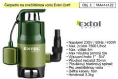 Extol Craft Električna črpalka za blato 400 W 7500 l / h Extol 414122