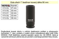 YATO Gola oreh šesterokotnik 1&quot; kovan podaljšan 32mm