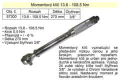 Vorel Upogibni moment ključ 13,6 - 108,5 Nm 3/8 &quot;&quot;