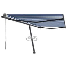 Vidaxl Prostostoječa avtomatska tenda 400x300 cm modra/bela