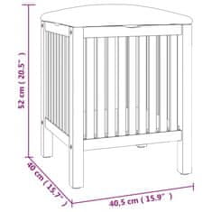 Vidaxl Kopalniški stolček 40,5x40x52 cm trdna orehovina