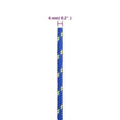 Vidaxl Vrv za čoln moder 6 mm 250 m polipropilen