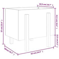 Vidaxl Vrtna visoka greda črna 62x50x57 cm trdna borovina