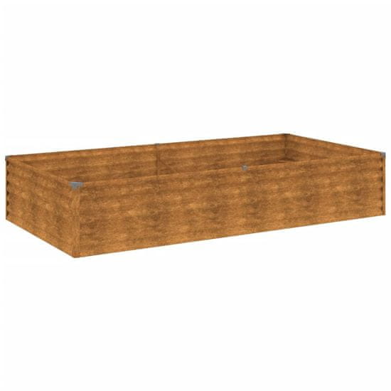 Vidaxl Vrtna visoka greda 195x100x36 cm corten jeklo