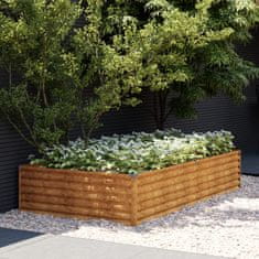 Vidaxl Vrtna visoka greda 195x100x36 cm corten jeklo