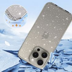 MG Crystal Glitter ovitek za iPhone 16, srebro