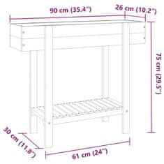 Vidaxl Vrtna visoka greda 90x30x75 cm trden akacijev les