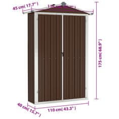 Vidaxl Vrtna lopa rjava 116x45x175 cm pocinkano jeklo