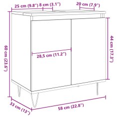 Vidaxl Kopalniška omarica betonsko siva 58x33x60 cm inženirski les