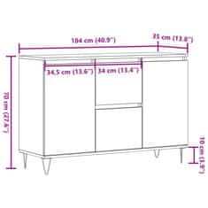 Vidaxl Komoda starinski les 104x35x70 cm inženirski les