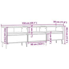 Vidaxl TV omarica artisan hrast 150x30x44,5 cm inženirski les