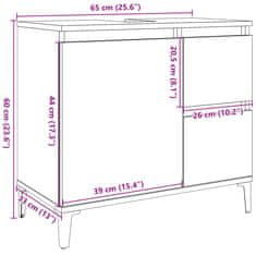 Vidaxl Omarica za umivalnik betonsko siva 65x33x60 cm inženirski les