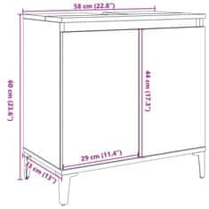 Vidaxl Omarica za umivalnik starinski les 58x33x60 cm inženirski les