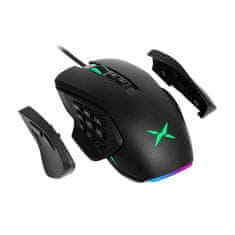 Delux Gaming miška Delux M631 RGB 12400DPI z blazinicami (črna)