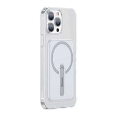 BASEUS Ohišje za iPhone 13 Pro Max za MagSafe Baseus Crystal Magnetic s stojalom Transparentno