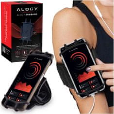 Miramarket Športni tekaški etui 360 Alogy ArmBand zapestni trak za 6,5-palčni telefon Black