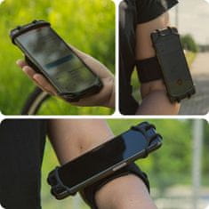 Miramarket Športni tekaški etui 360 Alogy ArmBand zapestni trak za 6,5-palčni telefon Black