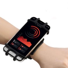 Miramarket Športni tekaški etui 360 Alogy ArmBand zapestni trak za 6,5-palčni telefon Black