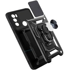 Miramarket Oklepno ohišje s pokrovom kamere Alogy Camshield Stand Ring za Motorolo Moto G60 Black