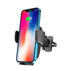 Miramarket Avtomobilski nosilec X05 s QI polnjenjem za rešetko Vent Vent Car Mount Brezžični polnilec 15W za avto Black