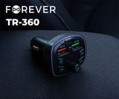 Forever TR-360 FM oddajnik / transmitter, Bluetooth, klicanje, USB-A, USB-C