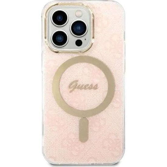 Guess Guess GUBPP14XH4EACSP Ohišje+polnilec iPhone 14 Pro Max 6,7" roza/rožnato trdo ohišje 4G Natisni komplet MagSafe