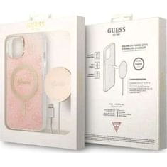 Guess Guess GUBPP14MH4EACSP Ohišje+polnilec za iPhone 14 Plus 6,7" roza/rožnato trdo ohišje 4G Print MagSafe