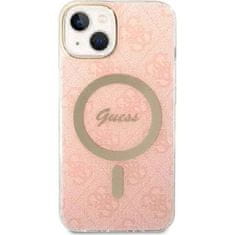 Guess Guess GUBPP14MH4EACSP Ohišje+polnilec za iPhone 14 Plus 6,7" roza/rožnato trdo ohišje 4G Print MagSafe