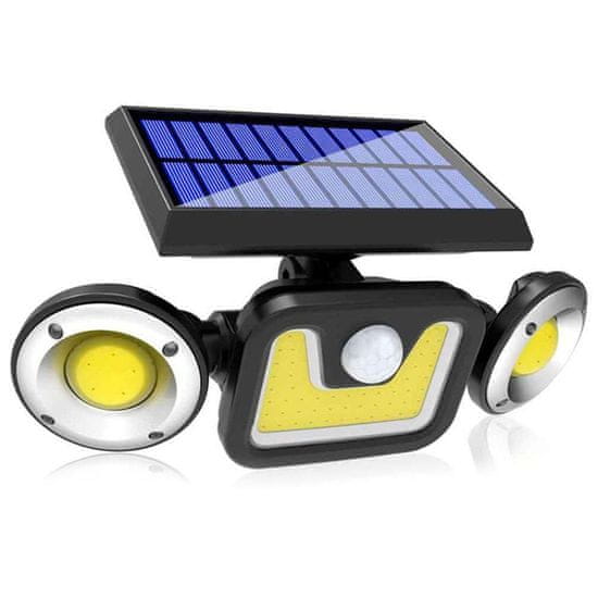 Miramarket Solarna stenska svetilka 83 LED COB s senzorjem gibanja in somraka Triple UFO Solarna plošča 2400 mAh